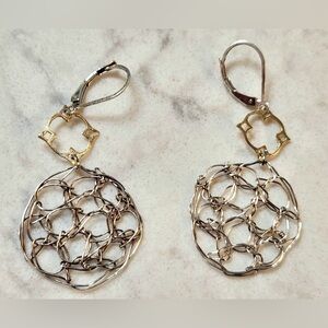 Sterling silver wire lever back earrings